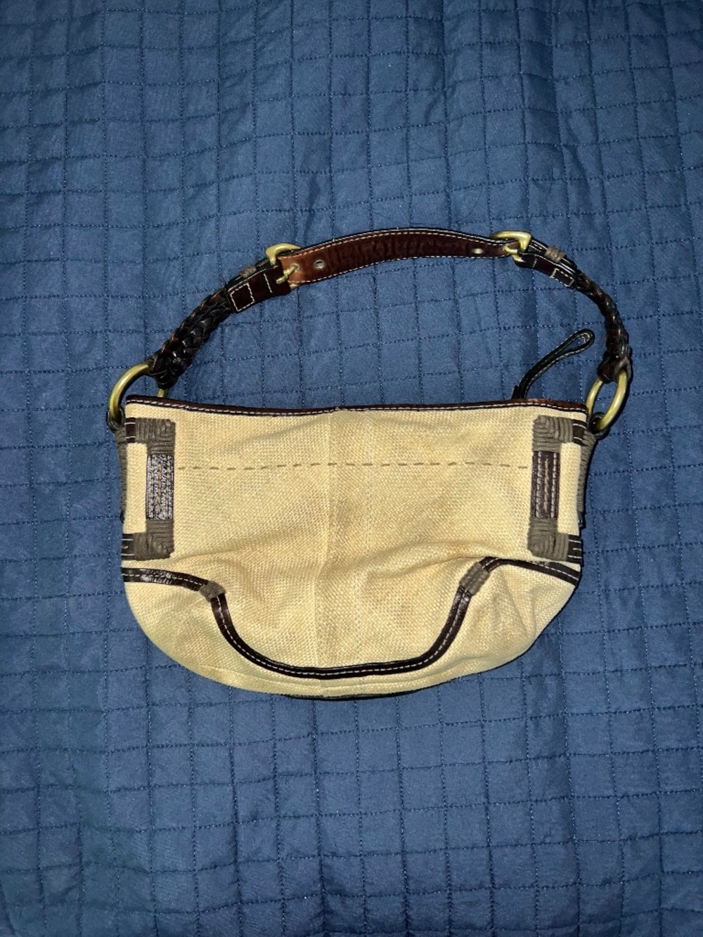 Vintage Y2K 2005 Coach Soho Angora 4710 Woven Leather Hobo L053-4710